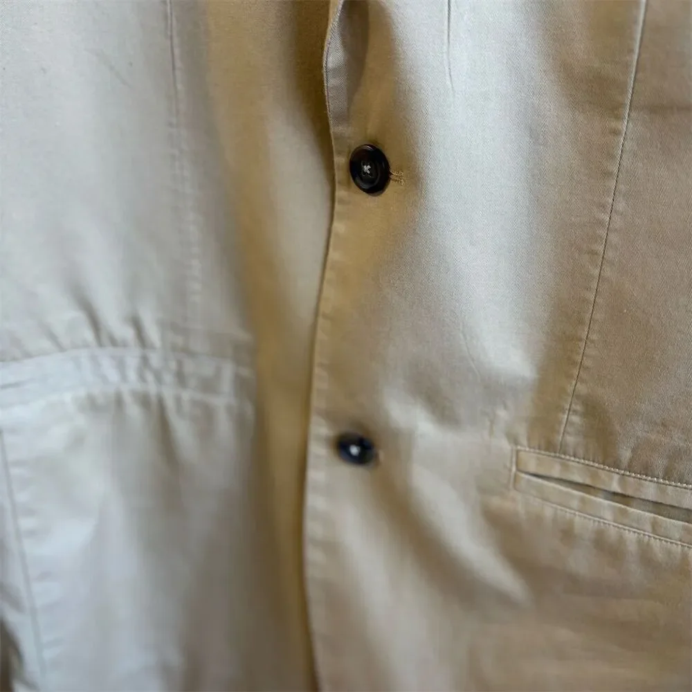 Marc Ecko Cut & Sew Men's Beige Cotton Blazer Size M Formal Tailored 2-Piec